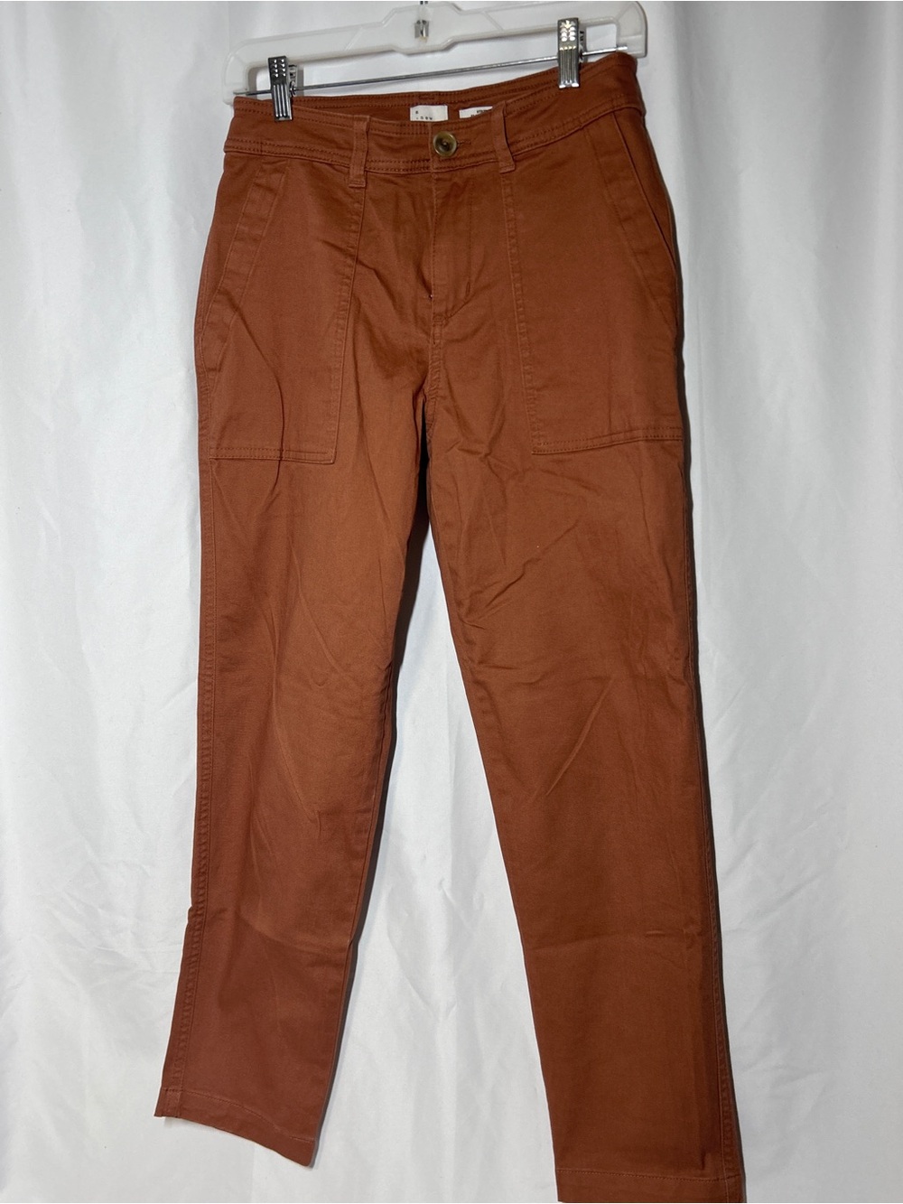A New Day Rust Utility Pants Womens Size 2 Stretch Straight Leg Casual
